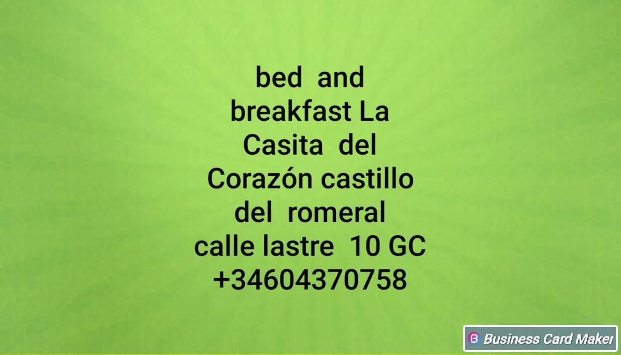 La Casita Del Corazon Bed & Breakfast Castillo del Romeral Екстериор снимка